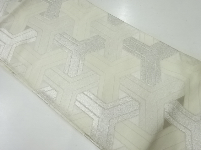 アンティーク　幾何学模様織出し袋帯（材料）